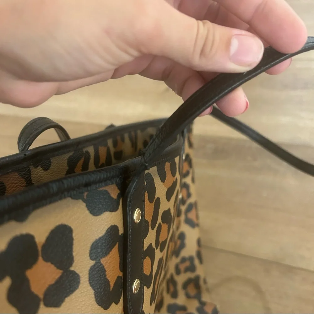 Coach Brown and Black Leopard Tote - Picture 7 of 13